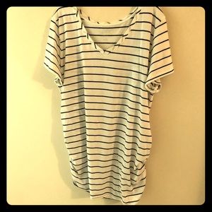 Isabel Maternity short sleeve striped shirt